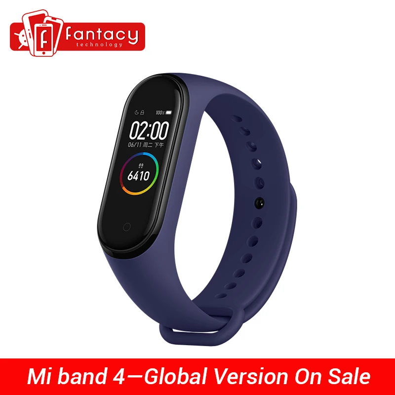 Pаспродажа В наличии Xiaomi mi Band 4 Smart mi band 4 водонепроницаемый пульсометр фитнес 135 мАч Bluetooth 5,0 50 м цветной экран