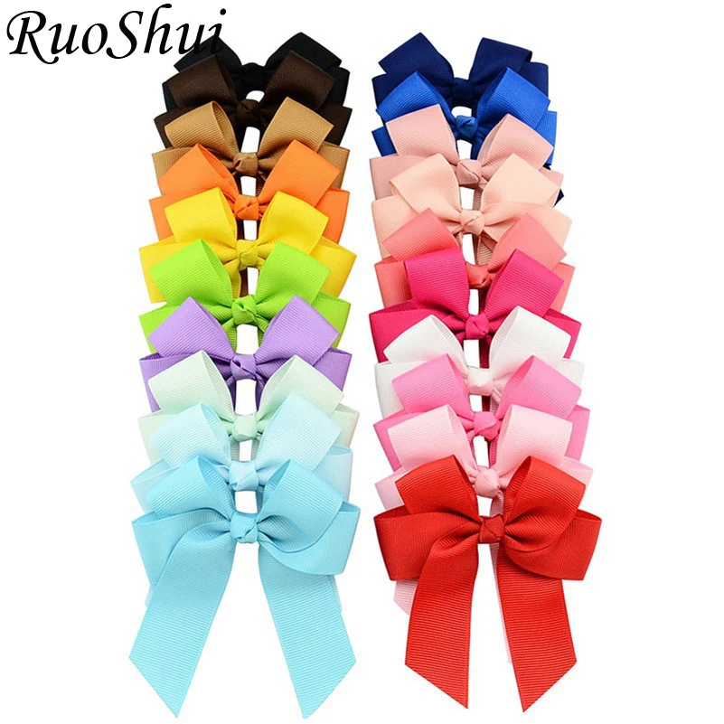 

20pcs/lot Korean Grosgrain Ribbon Bow Hair Clips Boutique Mini Bow for Girl Bang Hairpins Hair Bows Fashion Hair Accessories