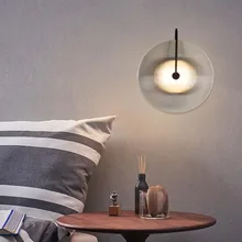 Пост модный домашний легий настенный светильник золотой/черный металлический стеклянный креативный бра настенный светильник для спальни прикроватный для прохода коридор, лестница