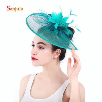 

Lines Hats for Women Elegant Feathers Tulle Bridal Hats Women's Wedding Hair Accessories gelin tac aksesuarlar H44
