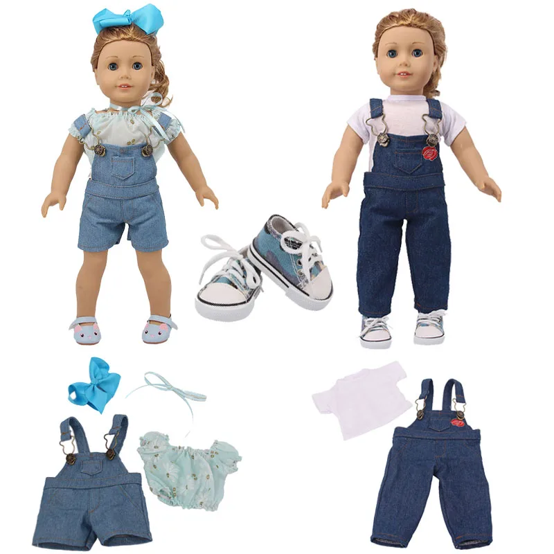 Doll Clothes Trend Cute Suspenders, Suitable For 18 Inch American&43Cm Baby New Born Doll Clothes Accessories Girl`s  Toys