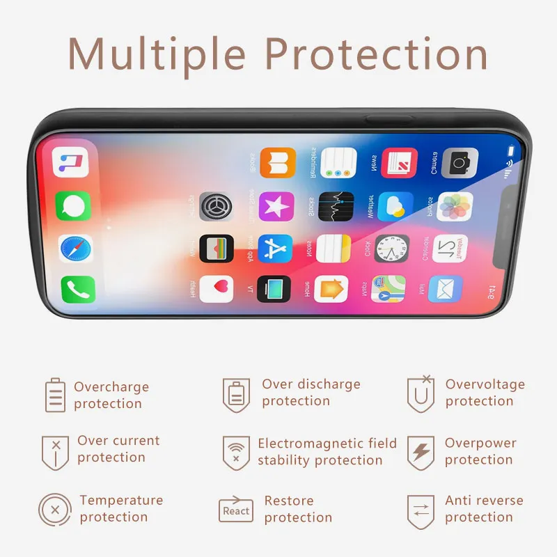 Чехол для аккумулятора чехол зарядки iPhone XS X XR Max внешний аккумулятор 5000 мАч|Чехлы