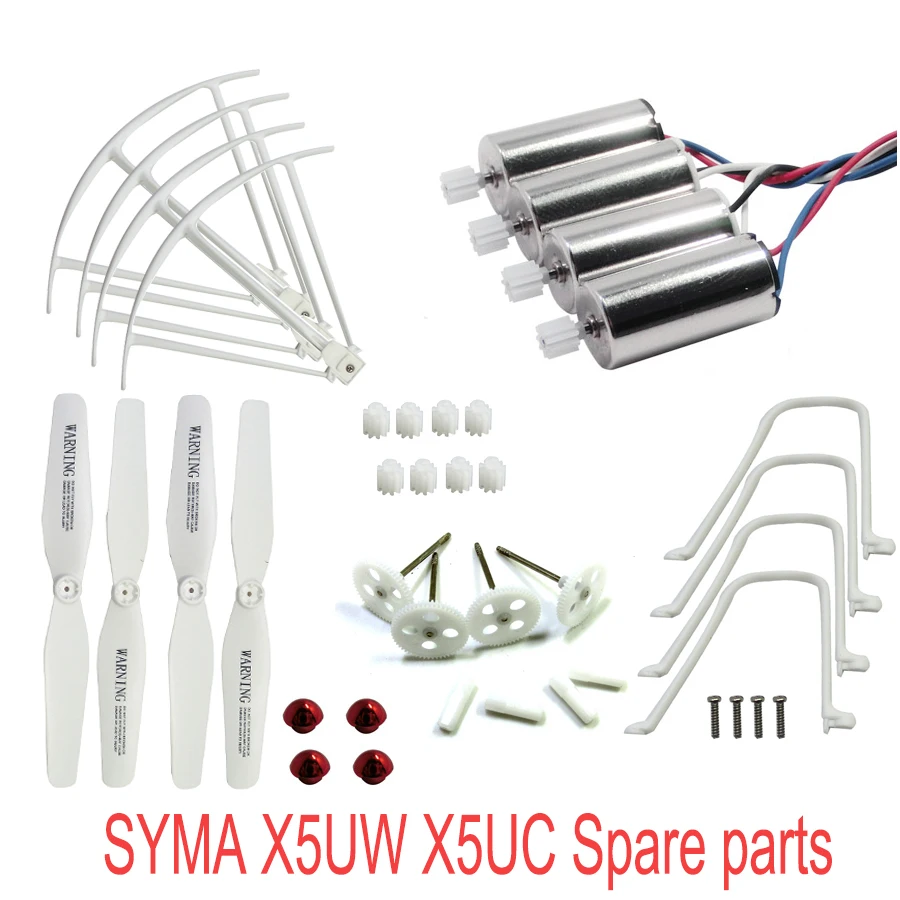 

Syma X5UW X5UC Drone Original Spare Parts Kits Main Gear Motor Engine Propellers Cover Landing Tripod Gear Protective Ring ect.