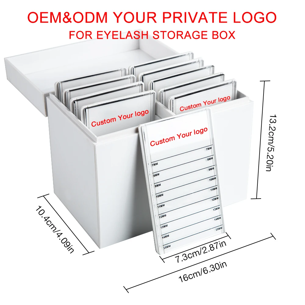 Коробка для хранения ресниц OEM ODM индивидуальный логотип акриловый Органайзер для макияжа DIY Пользовательский логотип для прививки ресниц инструмент для наращивания макияжа
