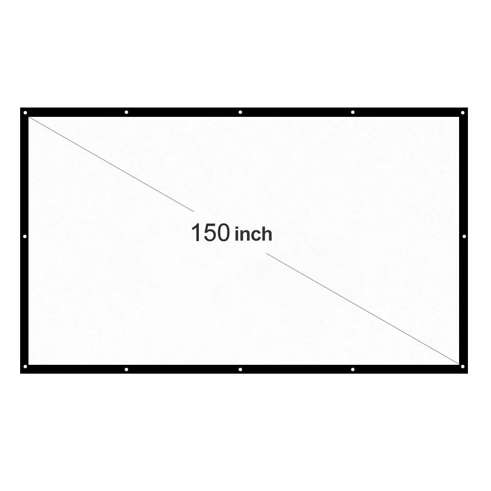 H150 150 ''портативный проектор экран HD 16:9 белый 150 дюймов диагональный проекционный экран складной домашний кинотеатр для настенной проекции