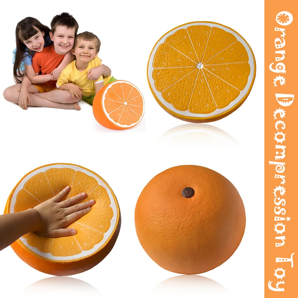 Большая мягкая игрушка фрукты Оранжевый Мягкий медленный рост Squeeze Squishes фруктовые игрушки oyuncak размер 24,5 см