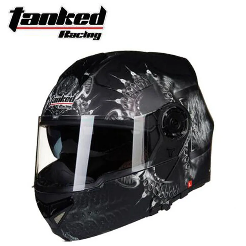 Tanked Racing ECE одобренный двойной объектив шлемы для мотоцикла T270 с открытым лицом