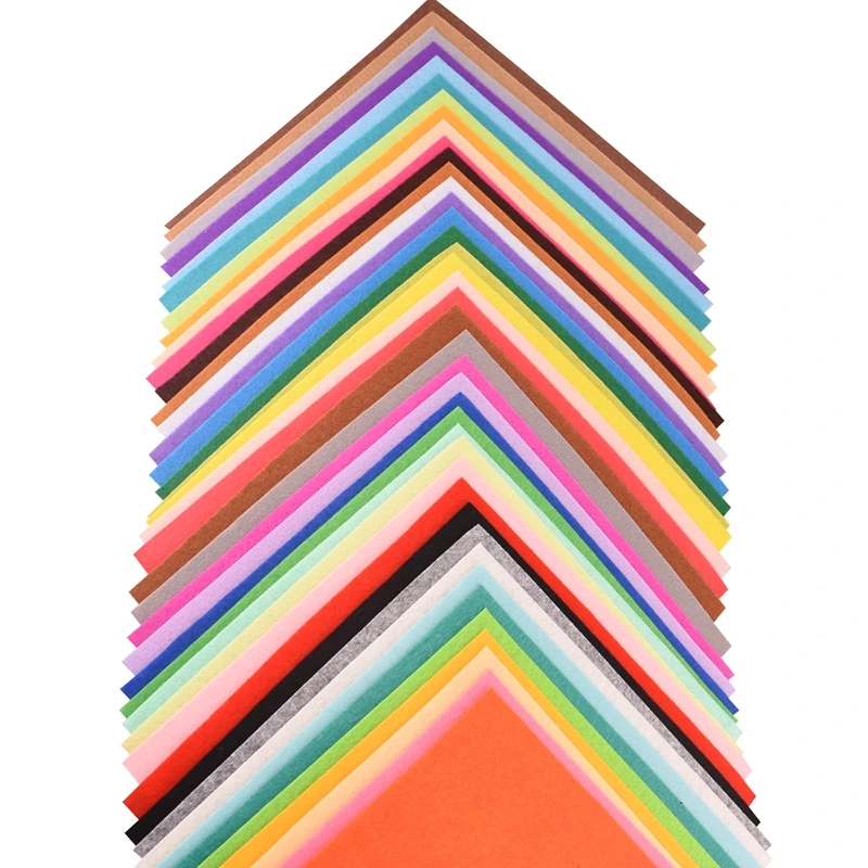 

DwaIngY 40Pcs/lot 1mm thick Non Woven Fabric Polyester Cloth Felt For DIY Sewing Home Decoration Bundle Dolls Crafts 15x15cm