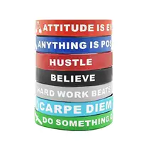 Пользовательский силиконовый резиновый растягивающийся браслет для мужчин женщин и подростков, мотивационный Набор браслетов с вдохновляющими сообщениями