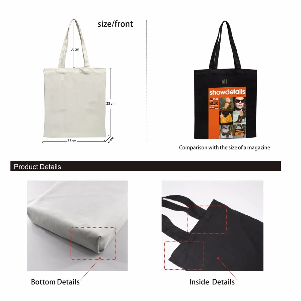 VILLGE High-Quality Women Men Handbags Canvas Tote bags Reusable Cotton grocery Shopping Bag Webshop Eco Foldable Shopping Cart VILLGE High-Quality Women Men Handbags Canvas Tote bags Reusable Cotton grocery Shopping Bag Webshop Eco Foldable Shopping Cart