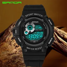 SANDA модные мужские часы, хронограф спортивные военные часы мужские роскошные цифровые светодиодные электронные часы Relogio Masculino
