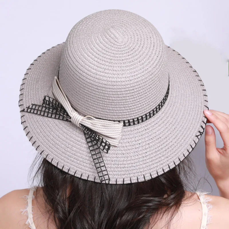 جديد سترو قبعة واقية للنساء الصلبة عارضة القش قبعة الشريط ورقة الصيف كاب أنيقة قبعات الشاطئ الصيف النساء جديد سترو قبعة واقية للنساء الصلبة عارضة القش قبعة الشريط ورقة الصيف كاب أنيقة قبعات الشاطئ الصيف النساء