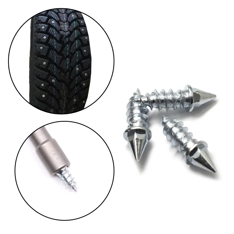 50Pcs Winter Tire Spikes Vehicle Anti-Slip Screw Stud Wheel Tire Snow Nail Spik For Auto Car Motorcycle SUV ATV Truck