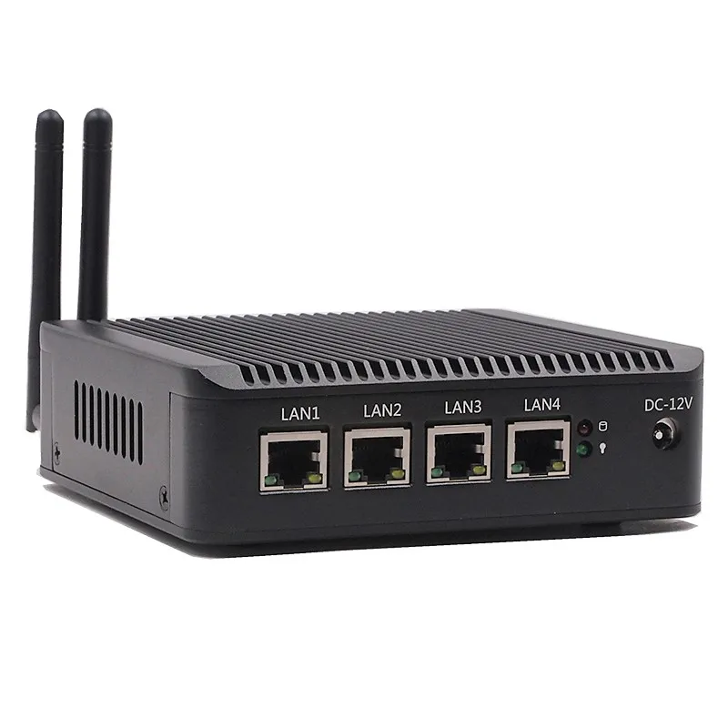 Piesia baytrail j1900 Мини pc четыре ядра 4 порта lan с 2 портами (стандарт DC VGA Дисплей порт