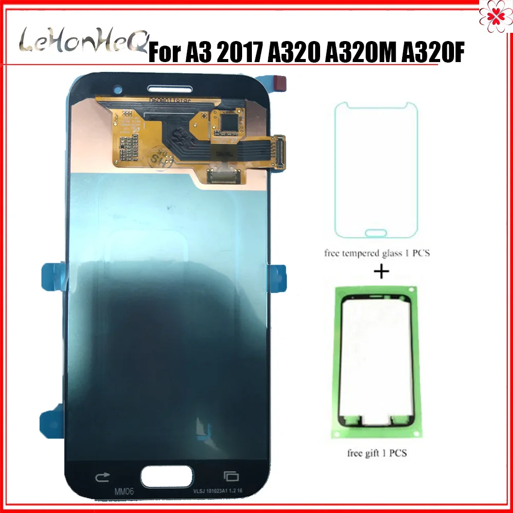 Супер AMOLED для samsung Galaxy A3 2017 A320 A320F A320FL A320Y ЖК-дисплей с сенсорным экраном дигитайзер