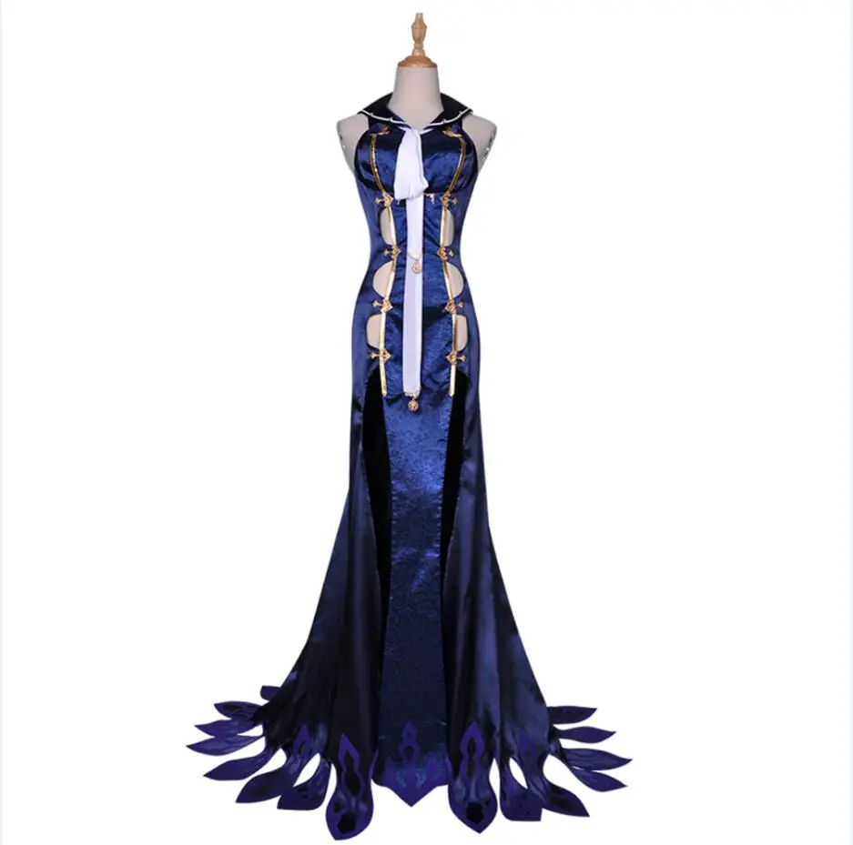 VEVEFHUANG SINoALICE маленький костюм русалки для косплея сексуальное длинное синее платье униформа аксессуары карнавал Хэллоуин аниме одежда ou - Цвет: clothes