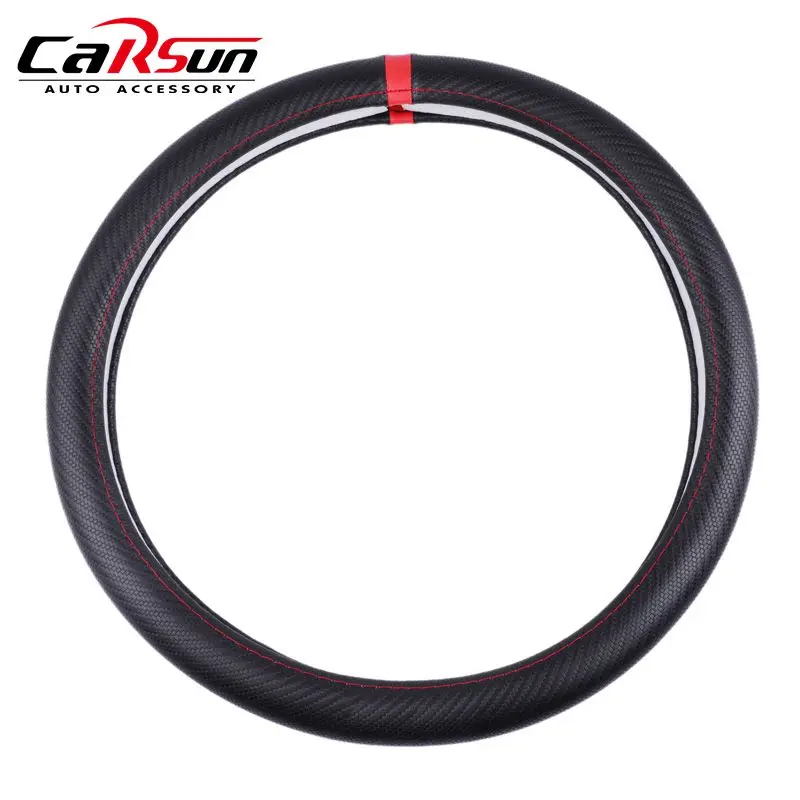 CARSUN 38CM Car Steering Wheel Cover On The Steering Wheel Carbon Fiber