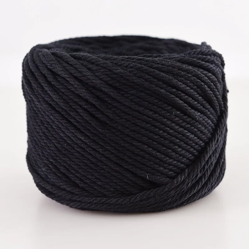 

Black 4mmX100m Macrame Cord Natural Cotton Twist Craft Knitting Cord Rope for Wall Hanging Plant Hanger Crocheting Dream Catcher