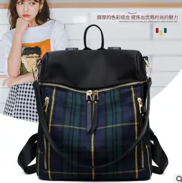 

New fashionable checked shoulder bags for ladies selling popular student backpacks for leisure travel