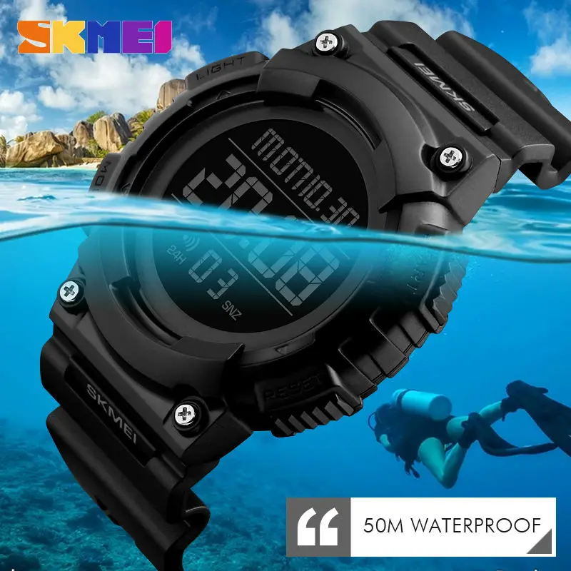 

Mens Sports Watches Luxury Fashion Watch Multifunction Alarm Digital Wristwatches Relogio Masculino Clock Shock Resistant Skmei