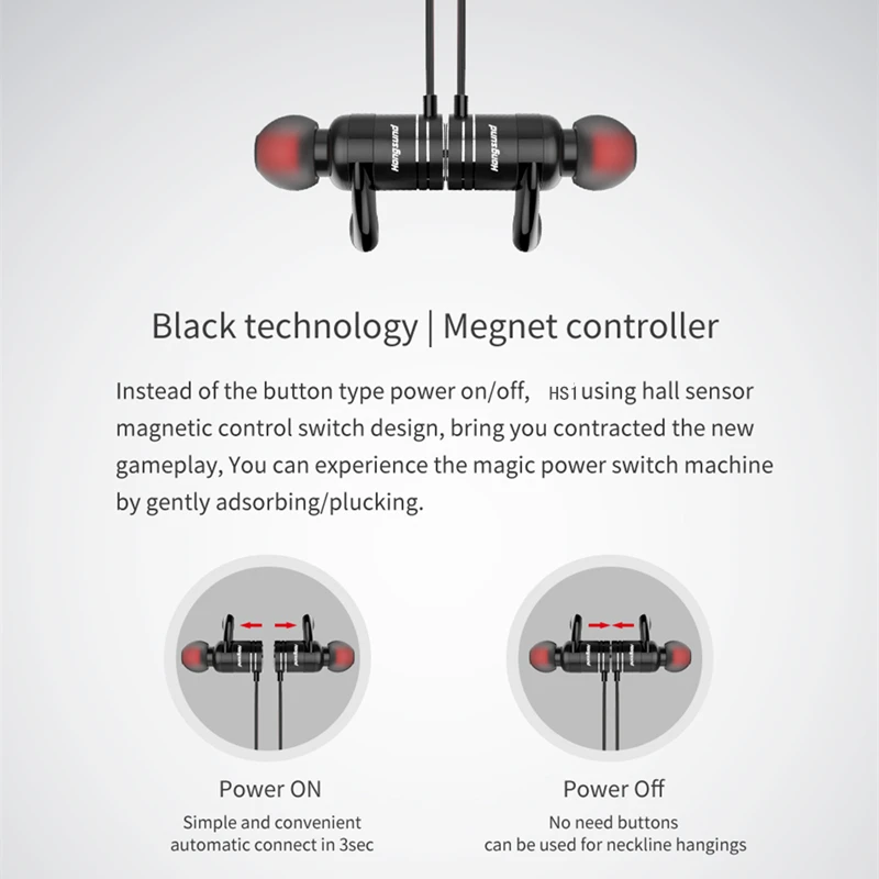 HS1 наушники IPX5 водонепроницаемые магический магнит притяжение Bluetooth 4,1 спортивные наушники с микрофоном Hongsund 12h говорящие