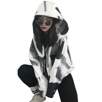 

Loose Short Jacket Women Spring Coat Hoodies Harajuku Streetwear Hip Hop Casual Jackets Korean Coats Bolero Womens Jackets 50E33