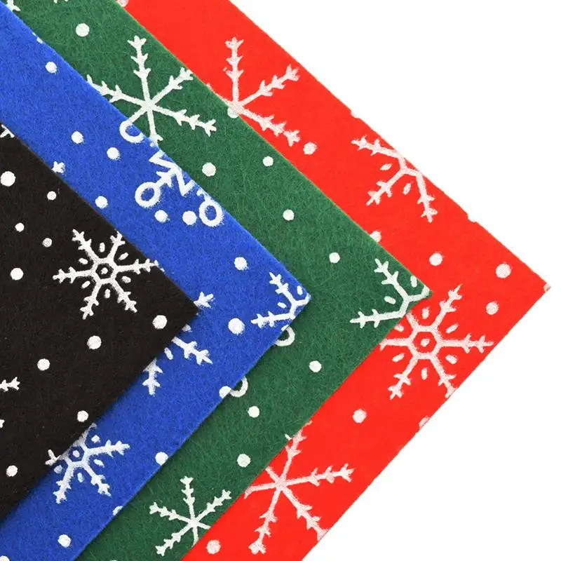 Motiro, напечатанная Нетканая войлочная ткань в стиле пэтчворк, толщина 1 мм полиэфирная ткань для шитья и Рождественского украшения и кукол, 30*30 см, 4 шт
