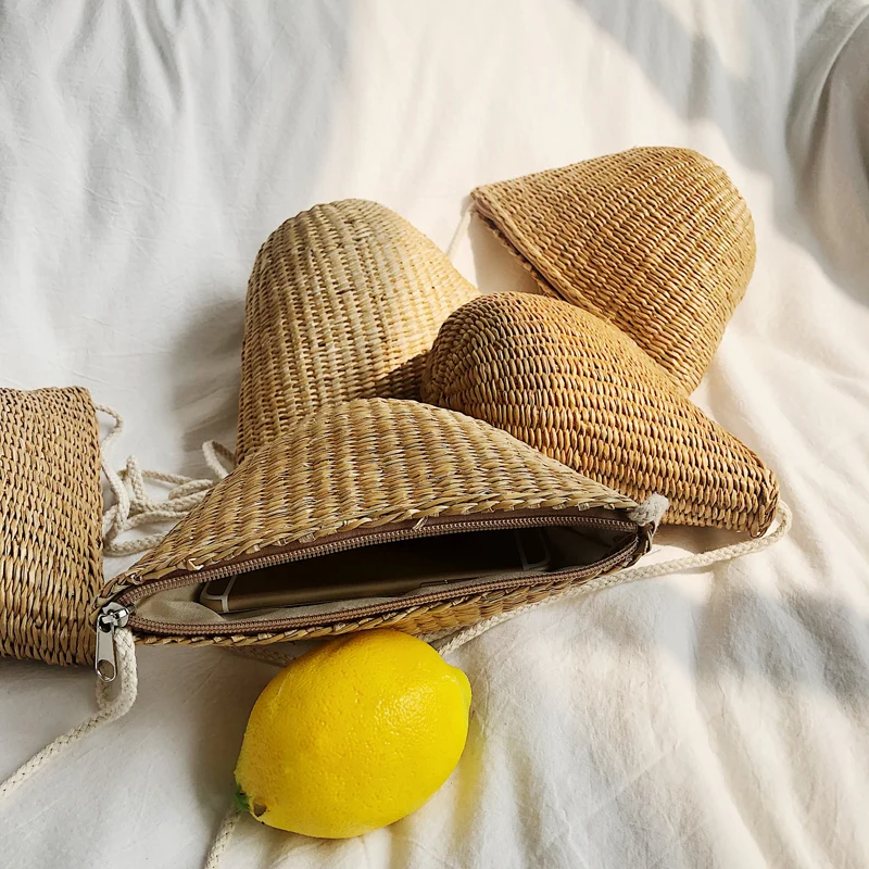 

2019 new women's bag fashion straw woven bag beach resort women's bag hand-woven mobile phone bag