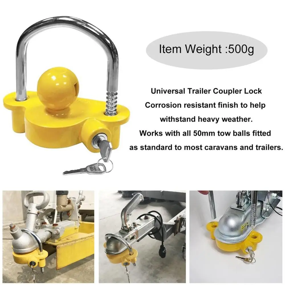 

newTrailer Coupling Hitch Lock Trailer Parts Universal Tow Ball Safe Security Anti-Theft Lock Trailer Accessories