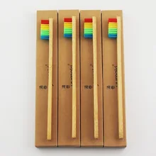 8 шт. три Цвет щетины бамбука Зубная щётка дерево Зубная щётка Новинка бамбука мягкой щетиной головчатого бамбуковое волокно деревянной ручкой