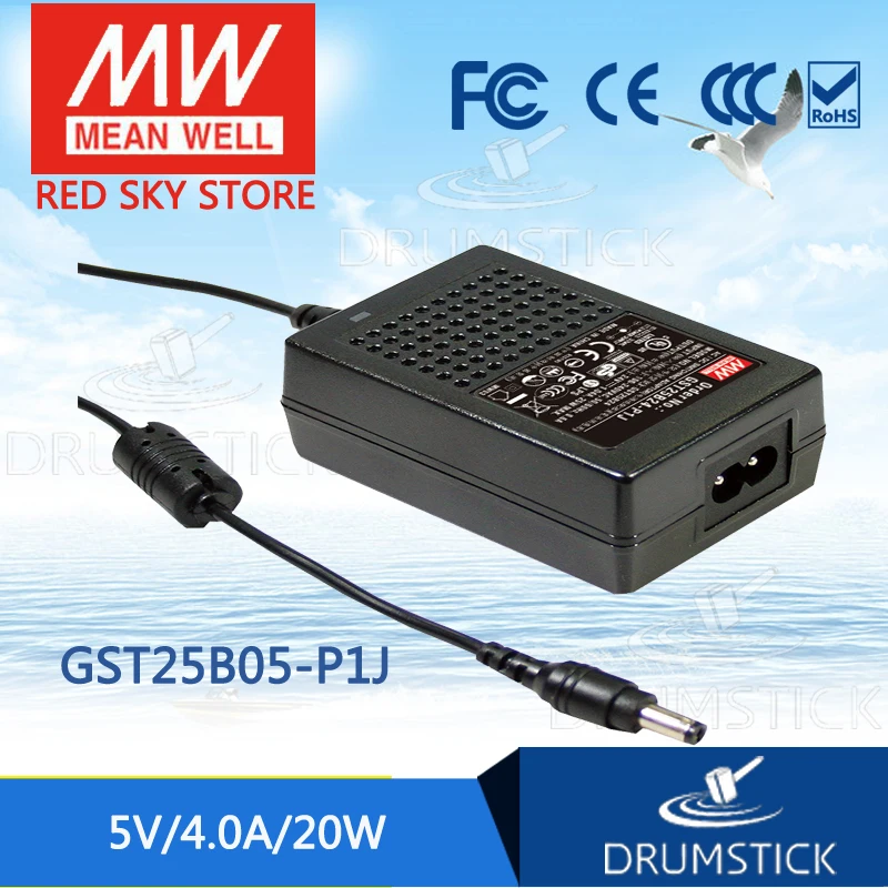 

MEAN WELL GST25B05-P1J 5V 4A meanwell GST25B 5V 20W AC-DC High Reliability Industrial Adaptor