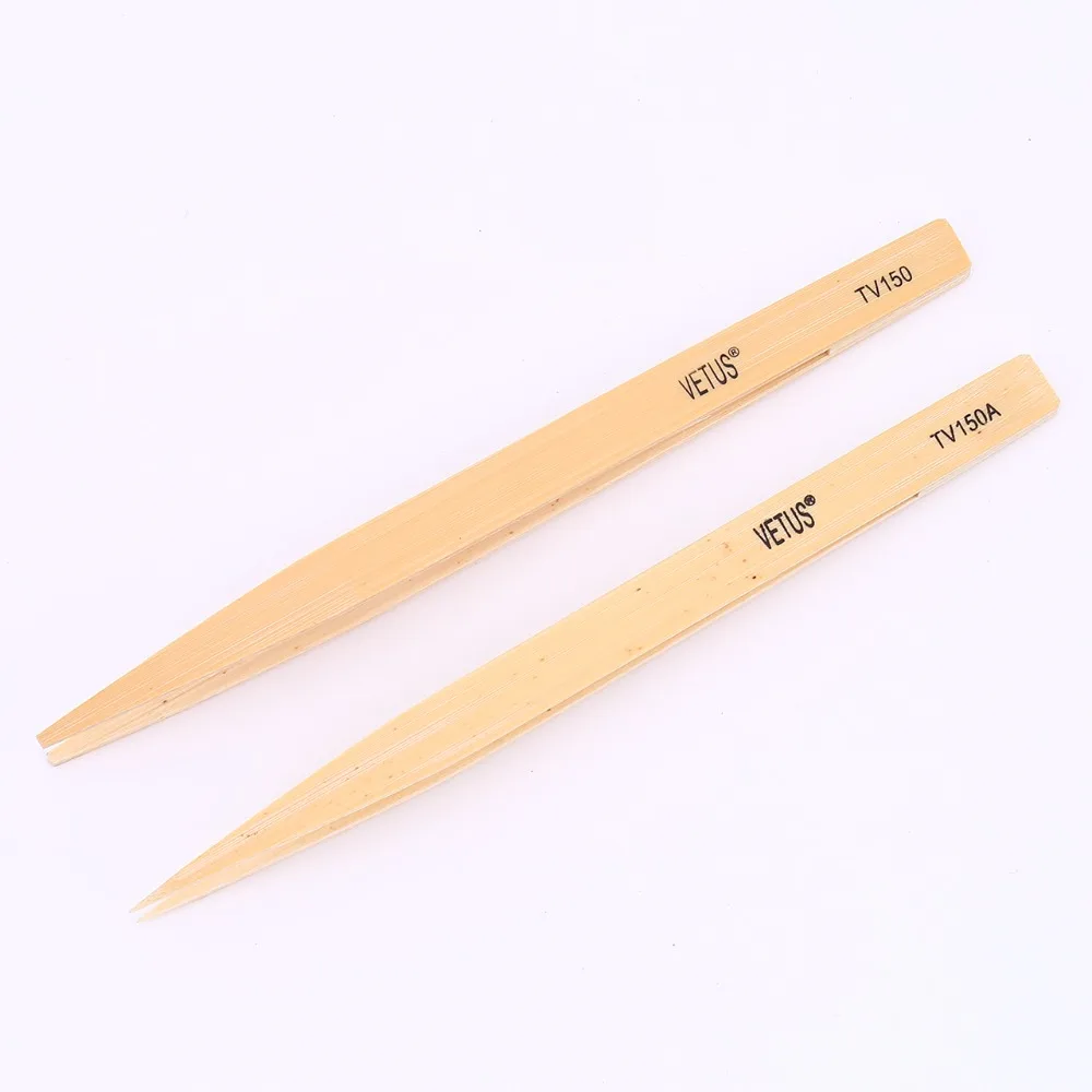 Wooden Bamboo Vaper Tweezers Anti static Electronic Industrial