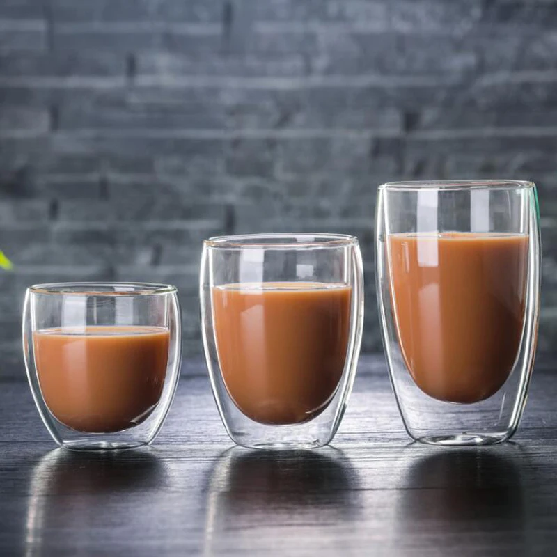 

1 Pcs Water Bottle Coffee Cup Set Heat-resistant Double Wall Glass Cup Beer Handmade Beer Mug Tea Whiskey Glass Cups