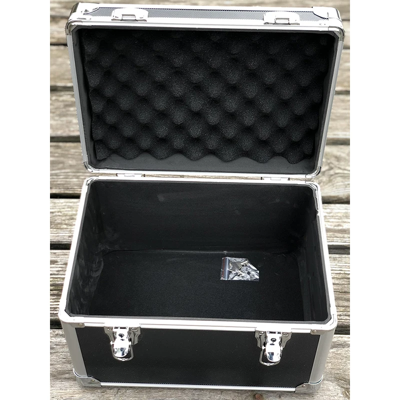 Sample Shock-proof Packaging Box Instrument and Equipment Aluminum Box of Medium Black Round Corner Hand-held Aluminum tool case