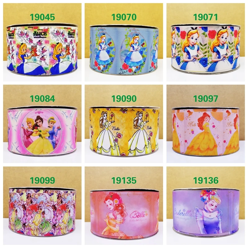 

Free shipping 50 yard per size princess ribbon printed grosgrain ribbon 19136
