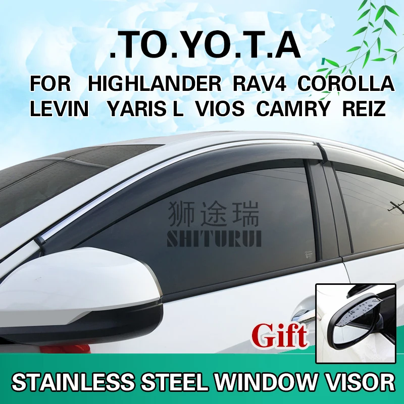 Автомобильный Стайлинг навесы окошки дождевые брови для TOYOTA Highlander RAV 4 COROLLA CAMRY YARiS