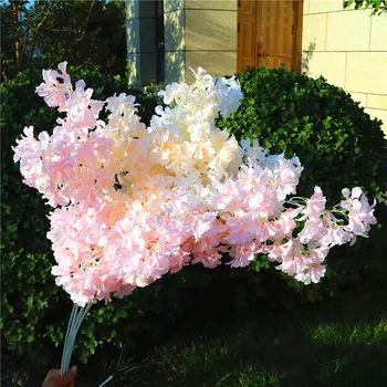 

High Densities 4 Fork Fake Cherry Blossom Flower Branch Begonia Sakura Tree Stem for Event Wedding Tree Deco Artificial Decorati