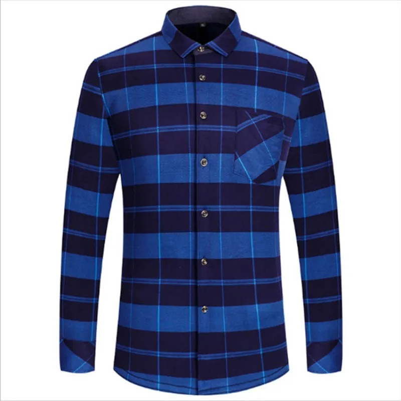 

2019 Fashion Men's Printed Shirts Autumn And Winter Thickening Warm Plaid 19 Colors Male Social Shirt Clothing Size M-5Xl