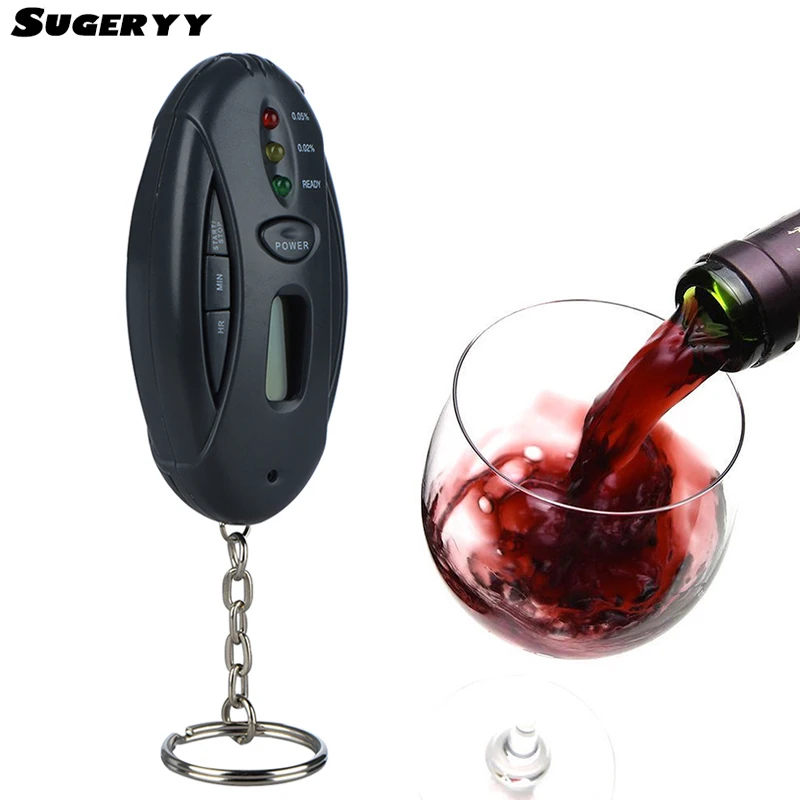 SUGERYY البسيطة مضيا دلاية مفاتيح LED Alcoholimetro الكحول وقوف السيارات الادوات جهاز اختبار رقمي نسبة الكحول رقمي مع Lcd مؤقت الساعة