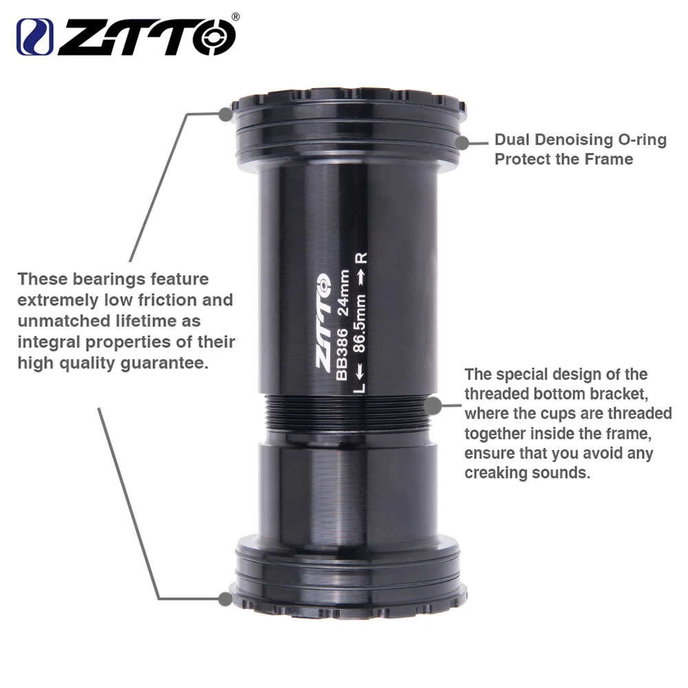 ZTTO BB386 EVO 24 Adapter Bicycle Press Fit Bottom Brackets Axle For MTB Road Bike Parts 24mm Crankset Chainset