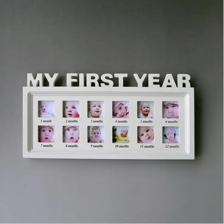 

Ceative Baby's First Year Picture Frame Decorative Infant's 1-12 Months Photo Frame For Baby Birthday Party Decor