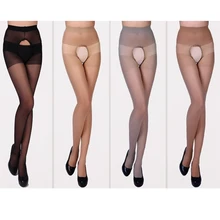 Женское летнее ультратонкое сексуальное нижнее белье, двухсторонние чулки с открытой промежностью, колготки, носки, колготки, коричневые, черные, Collant Femme