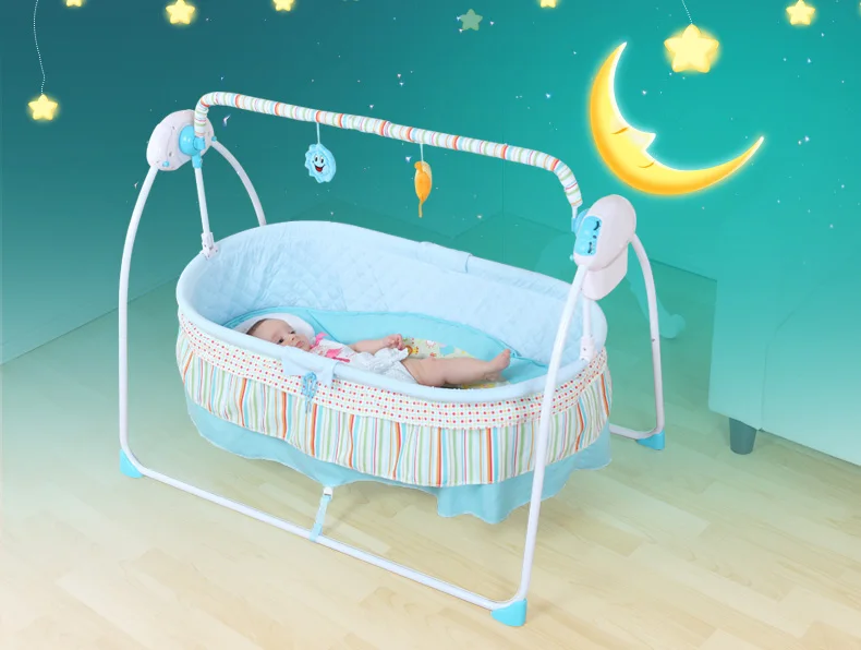 Детские колыбели детские электрическая колыбель кровать качалка-кровать ребенок артефакт новорожденных sleepy комфорт smart кроватки