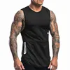 Été nouveaux hommes musculation entraînement sans manches réservoir hauts hommes gymnases vêtements Fitness survêtement décontracté respirabilité gilet ► Photo 1/6
