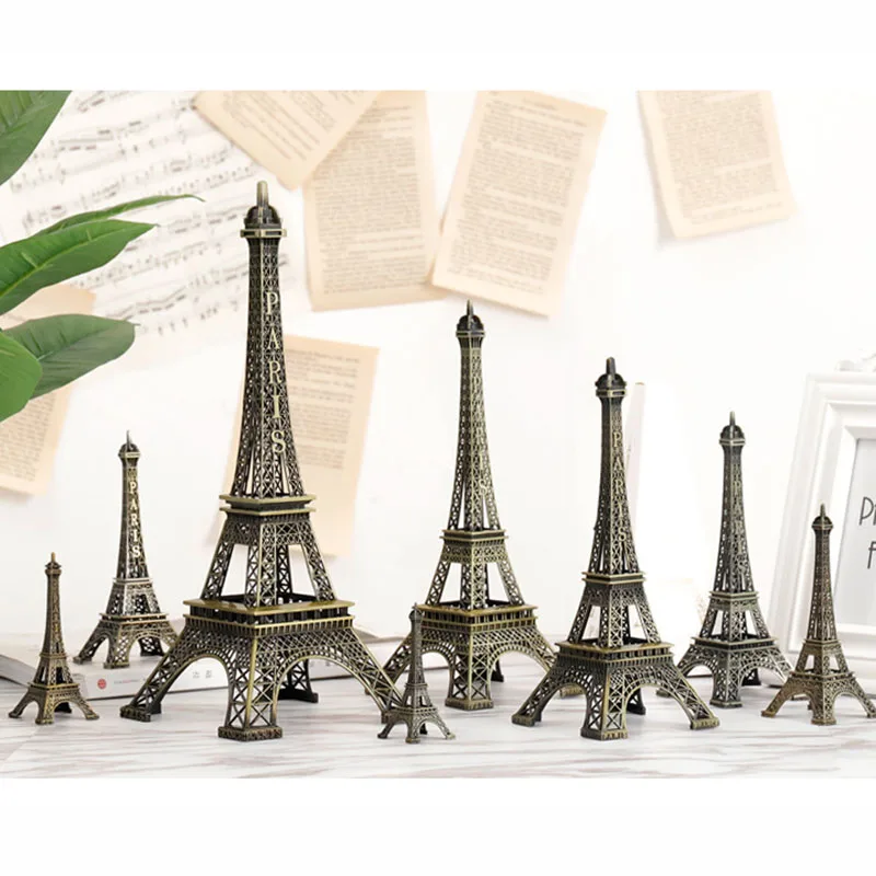 8-60cm Metal Paris Eiffel Tower Crafts Creative Souvenir Vintage Figurine Craft  Model Table Miniature Desk Ornaments Home Decor (2)