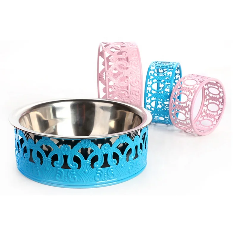 

Luxury metal pet dog cat feeding water food bowl feeder