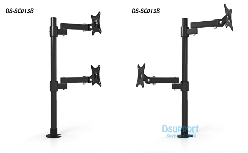 Desktop зажима 13-2" двойной Экран Держатели мониторов длинные руки Мониторы крепление выдвижной вращения ЖК-дисплей Крепления для телевизоров стойки руки База sc013