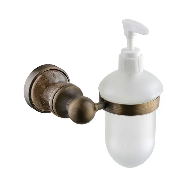 Antique brass copper Marble Wall Mounted Liquid Soap Dispenser With