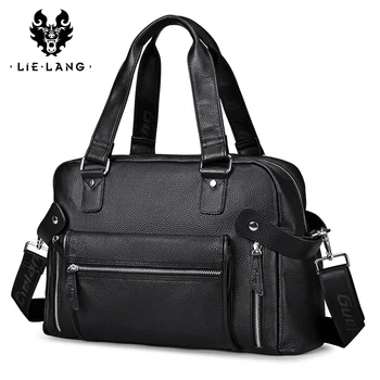 

100% Genuine Leather Men Handbag Large Capacity Men's Travel Bags Fashion Male Shouder Messenger Bag Men Laptop Bag Casual Tote