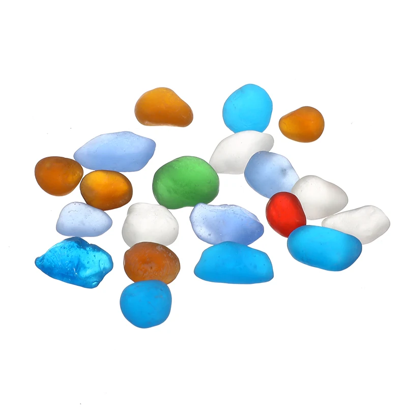 

20pcs/set 1-1.6cm Colorful Sea Glass Ornaments For Aquariums Terrariums Vase Bonsai Micro landschaft DIY Decor Craft